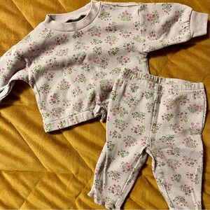 Purple Floral Baby Matching Set